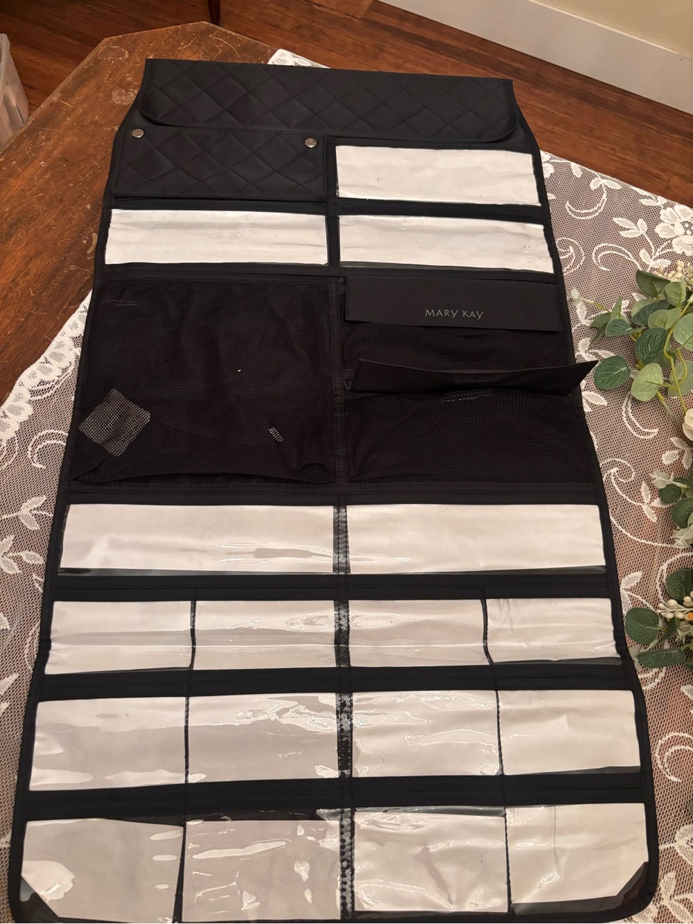 Mary Kay Black and Clear Hanging Makeup Organizer